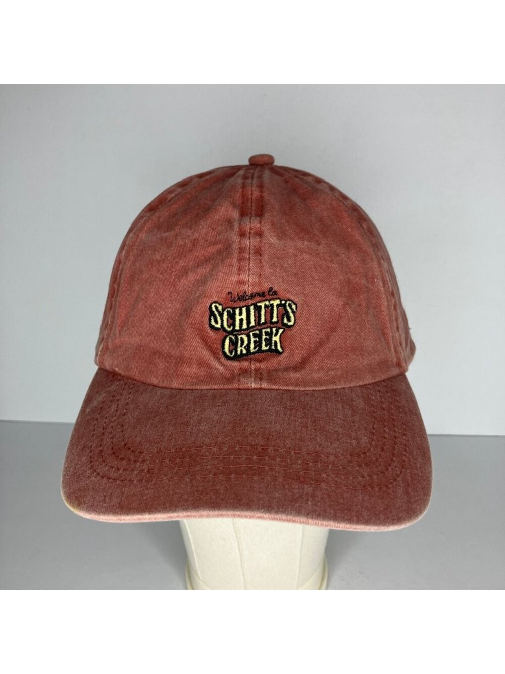 Schitt's Creek Baseball Cap Adjustable Washed Red Welcome To Embroidered TV Show